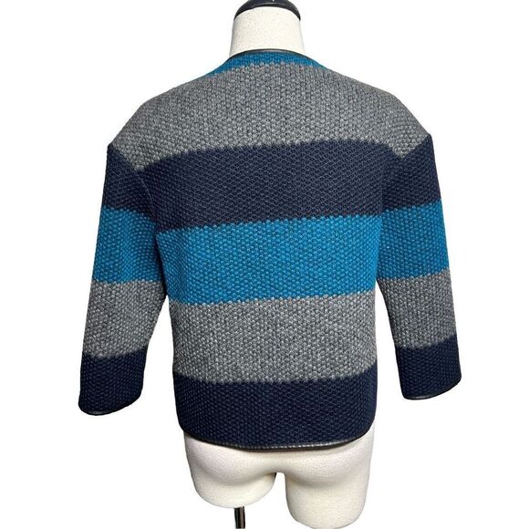 Bailey 44 Cropped Stripe Asymmetrical Wool Jacket Size Medium Style #402-5650 - Picture 4 of 6